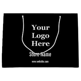 Sacola Para Presentes Grande Personalize o logotipo preto e branco aqui