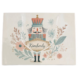 Sacola Para Presentes Grande Personalized Pastel Nutcracker Christmas
