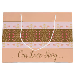 Sacola Para Presentes Grande Pêssego Rosa