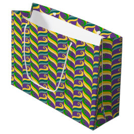 SACOLA PARA PRESENTES GRANDE PÊSSEGOS DOURADOS DE GRAS MARDI VERDE PURPOS