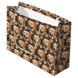 Sacola Para Presentes Grande Pet Photo Pattern Dog Personalizado