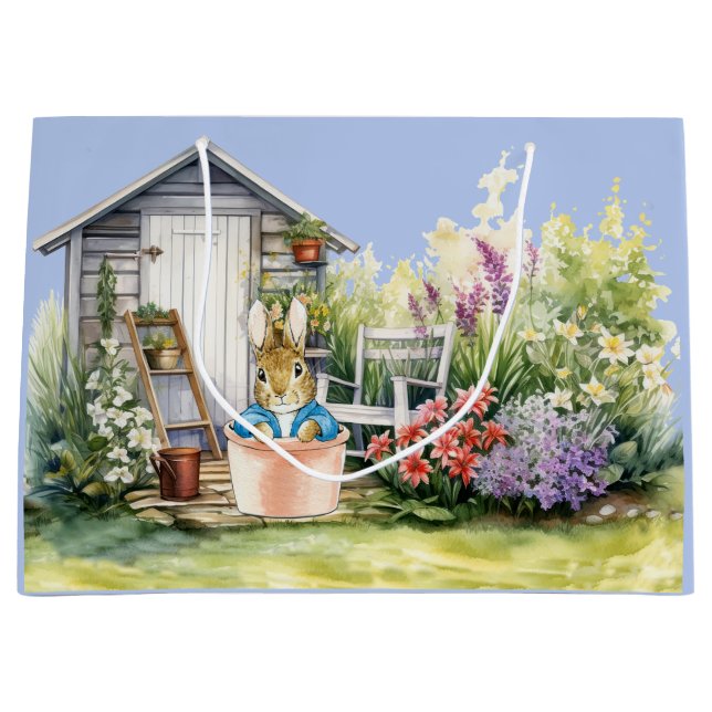 Sacola Para Presentes Grande Peter the Rabbit Garden Shed (Frente)