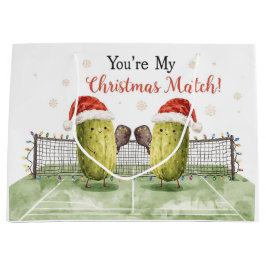 Sacola Para Presentes Grande Pickleball de Natal usa Papai Noel na Partida