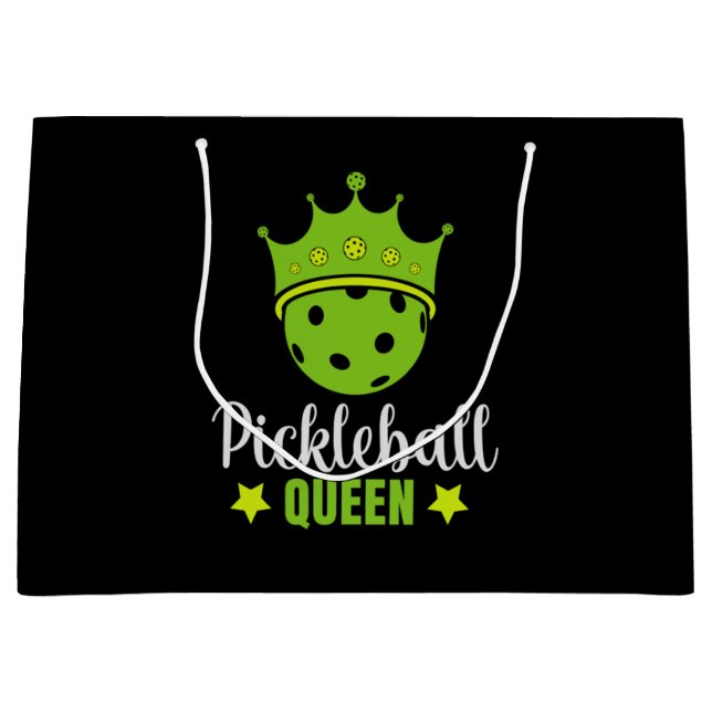 Sacola Para Presentes Grande Pickleball Queen Funny Pickle Queen (Frente)