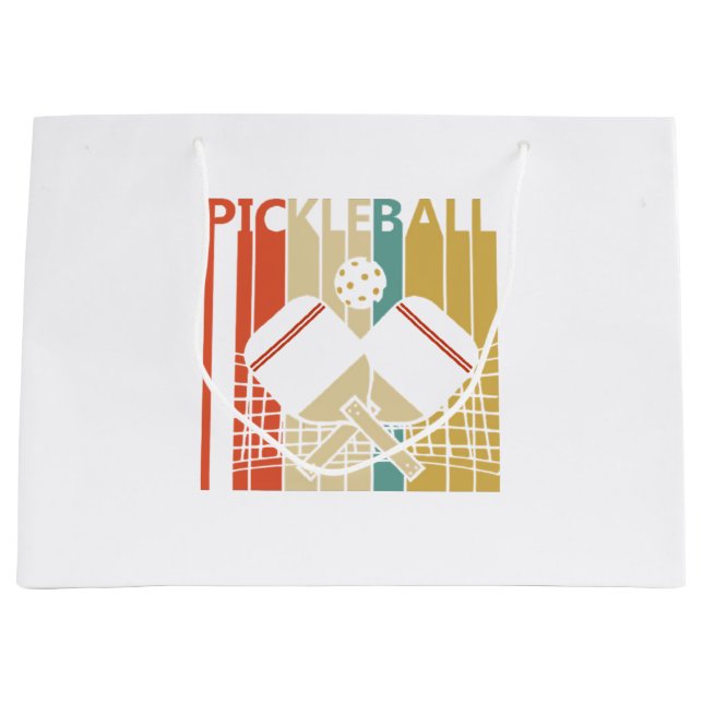 Sacola Para Presentes Grande Pickleball Retro Vintage  (Frente)