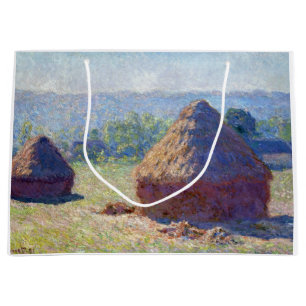 Sacola Para Presentes Grande Pilhas de trigo (fim de verão), Monet