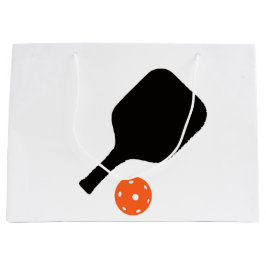Sacola Para Presentes Grande Pílula de picleball e picleball laranja