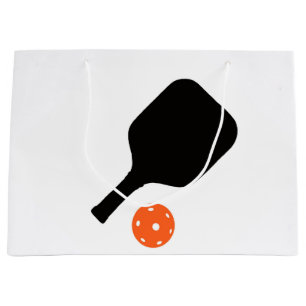 Sacola Para Presentes Grande Pílula de picleball e picleball laranja