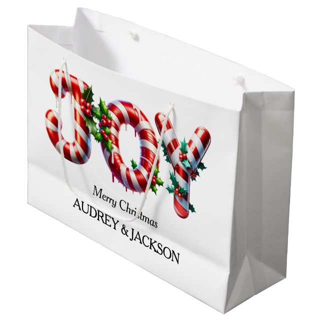 Sacola Para Presentes Grande Pimenta-de-menta-de-pimenta (Frente inclinada)