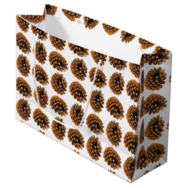 Sacola Para Presentes Grande Pine cones para presente (Frente inclinada)