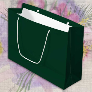Sacola Para Presentes Grande Pinheira Verde Escura Mínima Isolada