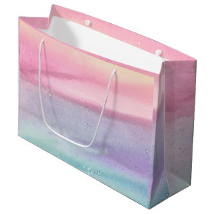 Sacola Para Presentes Grande Pink Modern Pastel