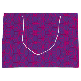 Sacola Para Presentes Grande Pink retro geometric pattern