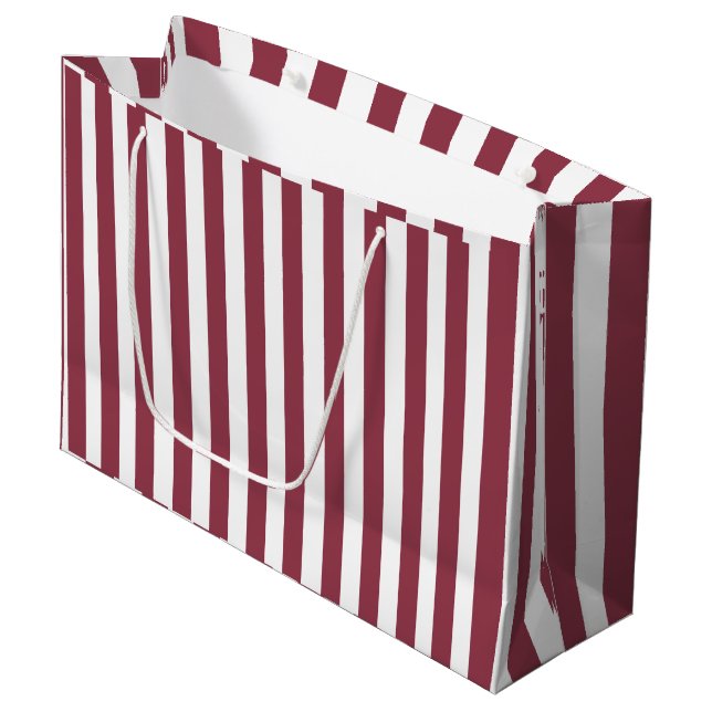 Sacola Para Presentes Grande Pink Stripes Birthday (Frente inclinada)
