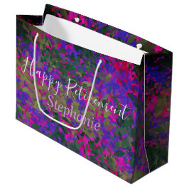 Sacola Para Presentes Grande Pintado Floral Pintado Púrpura de Jardim Rosa Pint