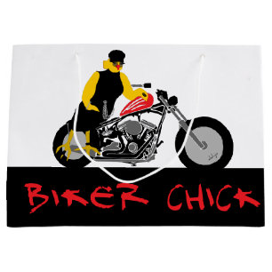 Sacola Para Presentes Grande PINTINHO BIKER sentado em sua moto