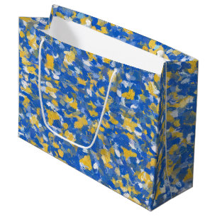 Sacola Para Presentes Grande Pintor Azul, Amarelo e Branco