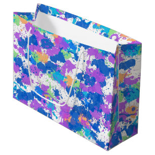 Sacola Para Presentes Grande Pintor de Abstrato de Cores legal, Blurple
