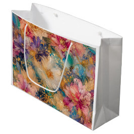 Sacola Para Presentes Grande Pintura a Óleo Abstrata Impressionista Vibrante de