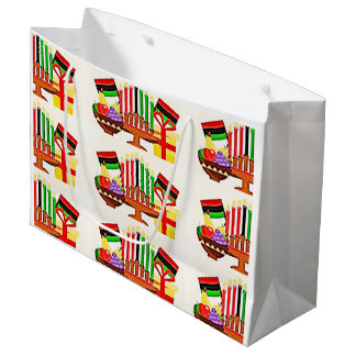 Sacola Para Presentes Grande Pintura da Mesa de Kwanzaa