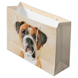 Sacola Para Presentes Grande Pintura De Cachorro Descortada Arte Animal Origina