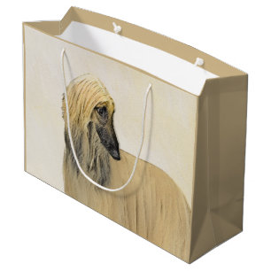 Sacola Para Presentes Grande Pintura De Cães Afegã - Arte De Cachorro Origina