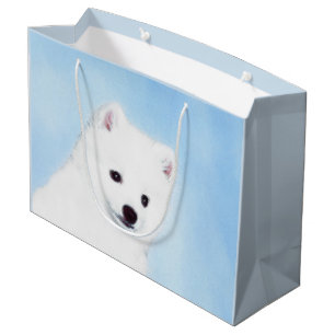 Sacola Para Presentes Grande Pintura de Cão no Esquimó Americano - Arte de C