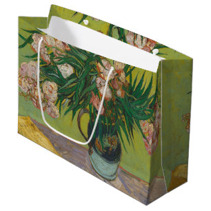 Sacola Para Presentes Grande pintura de flores de oleandro de Vincent Van Gogh
