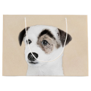 Sacola Para Presentes Grande Pintura de Parson Jack Russell Terrier - Arte Cani