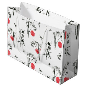 Sacola Para Presentes Grande Pintura de tinta japonesa