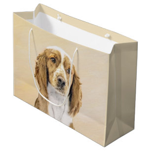 Sacola Para Presentes Grande Pintura de Welsh Springer Spaniel - Arte Original