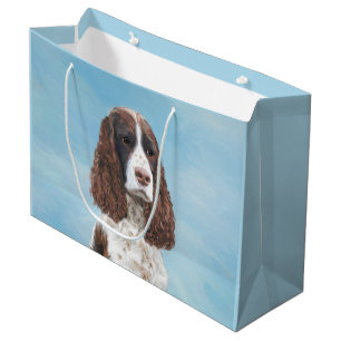 Sacola Para Presentes Grande Pintura em inglês Springer Spaniel original