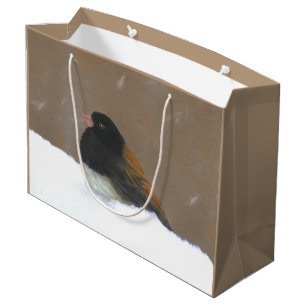 Sacola Para Presentes Grande Pintura Junco De Olhos Escuros - Arte Original De