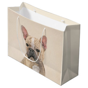 Sacola Para Presentes Grande Pintura para o Bulldog Francês (Sable) - Fita Ori
