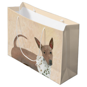 Sacola Para Presentes Grande Pintura Terrier sem cabelos americana - Arte canin