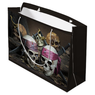 Sacola Para Presentes Grande Pirate Skulls grande saco de presentes