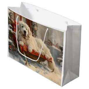 Sacola Para Presentes Grande Pirenéus excelentes Cães Natal Festivo