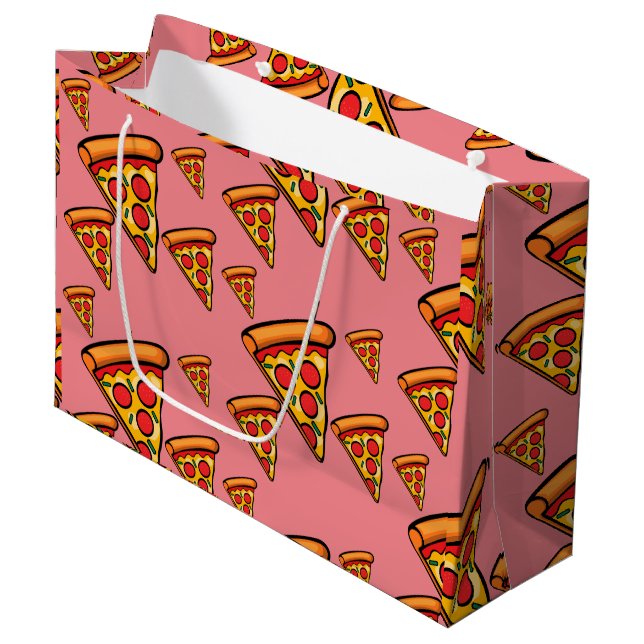 Sacola Para Presentes Grande Pizza Friday Design - Saco do presente - Grande (Frente inclinada)