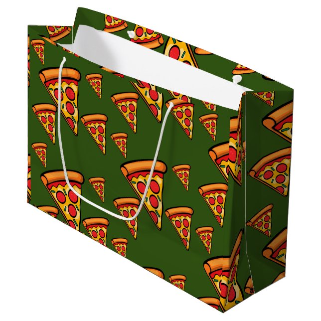 Sacola Para Presentes Grande Pizza Friday Design - Saco do presente - Grande (Frente inclinada)
