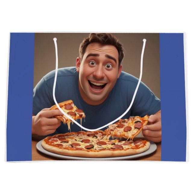 Sacola Para Presentes Grande Pizza Man (Frente)