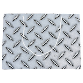 Sacola Para Presentes Grande Placa de Diamante de Aço