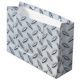 Sacola Para Presentes Grande Placa de Diamante de Aço