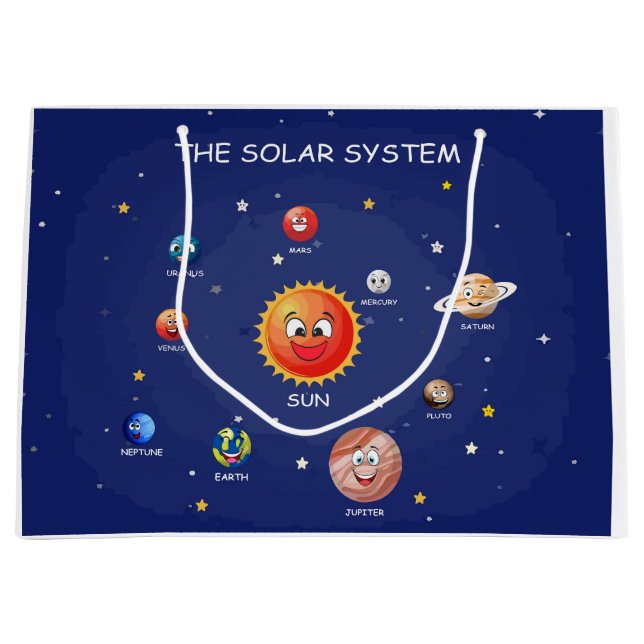 Sacola Para Presentes Grande Planetas do sistema solar (Frente)