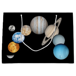 Sacola Para Presentes Grande Planetas do sistema solar (alterável a cores)