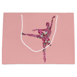 Sacola Para Presentes Grande Pluma de Açúcar Fada de Ballerina de frente e vers