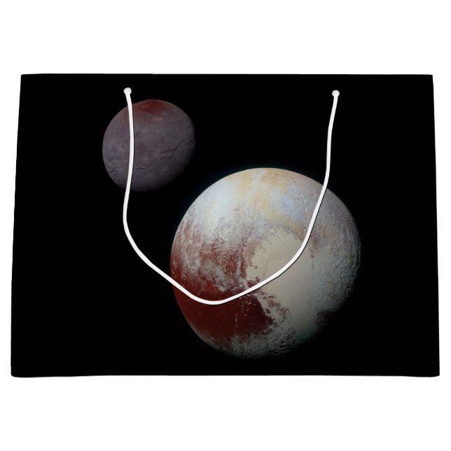 Sacola Para Presentes Grande Plutão & Charon 9th ou Dwarf Planet Solar System (Frente)
