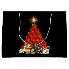 Sacola Para Presentes Grande Poinsettia Gift Bag