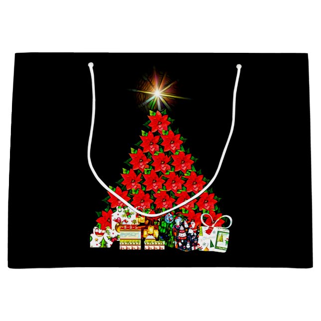 Sacola Para Presentes Grande Poinsettia Gift Bag (Frente)