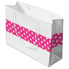 Sacola Para Presentes Grande Polka Dotted Candy Pink Center Strike Em Branco