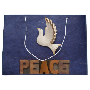 Sacola Para Presentes Grande Pomba da paz